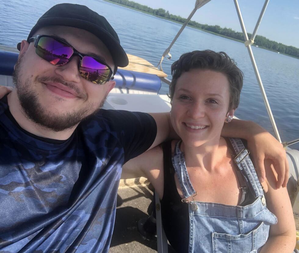 Madeline Kingsbury and Adam Fravel during relationship.