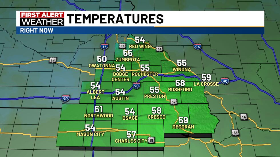 Temperatures this AM