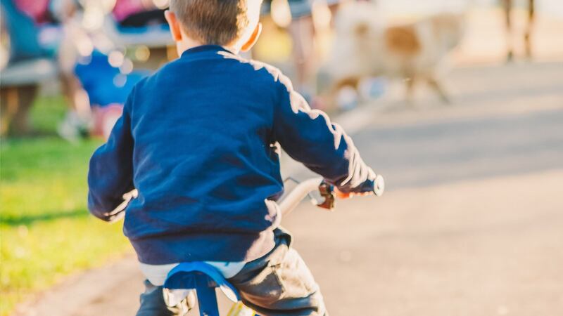Kids are encouraged to bike to school to keep active.