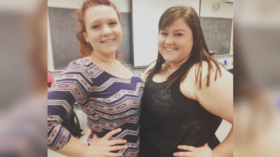 Madeline Kingsbury with close friend Holly Stamschror in college.